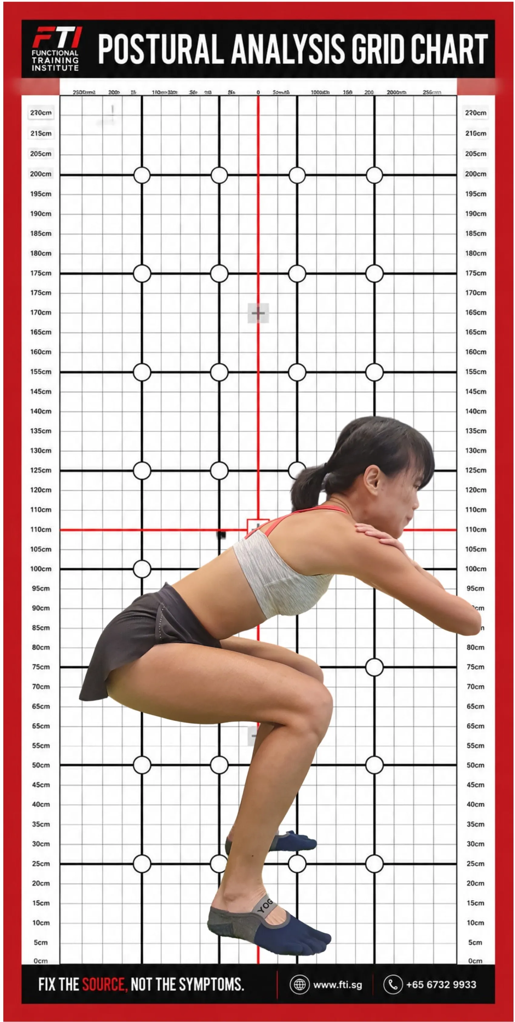 FTI postural analysis showing the client's squat before training